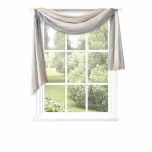 Ombre 50 in. W x 144 in. L Light Filtering Window Curtain Panel Scarf in Grey