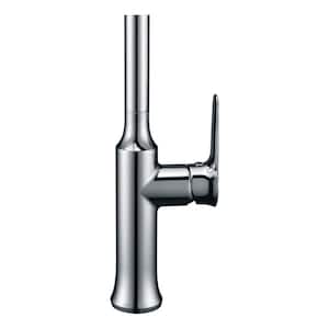 Cresent Single-Handle Pull-Down Sprayer Kitchen Faucet in Polished Chrome