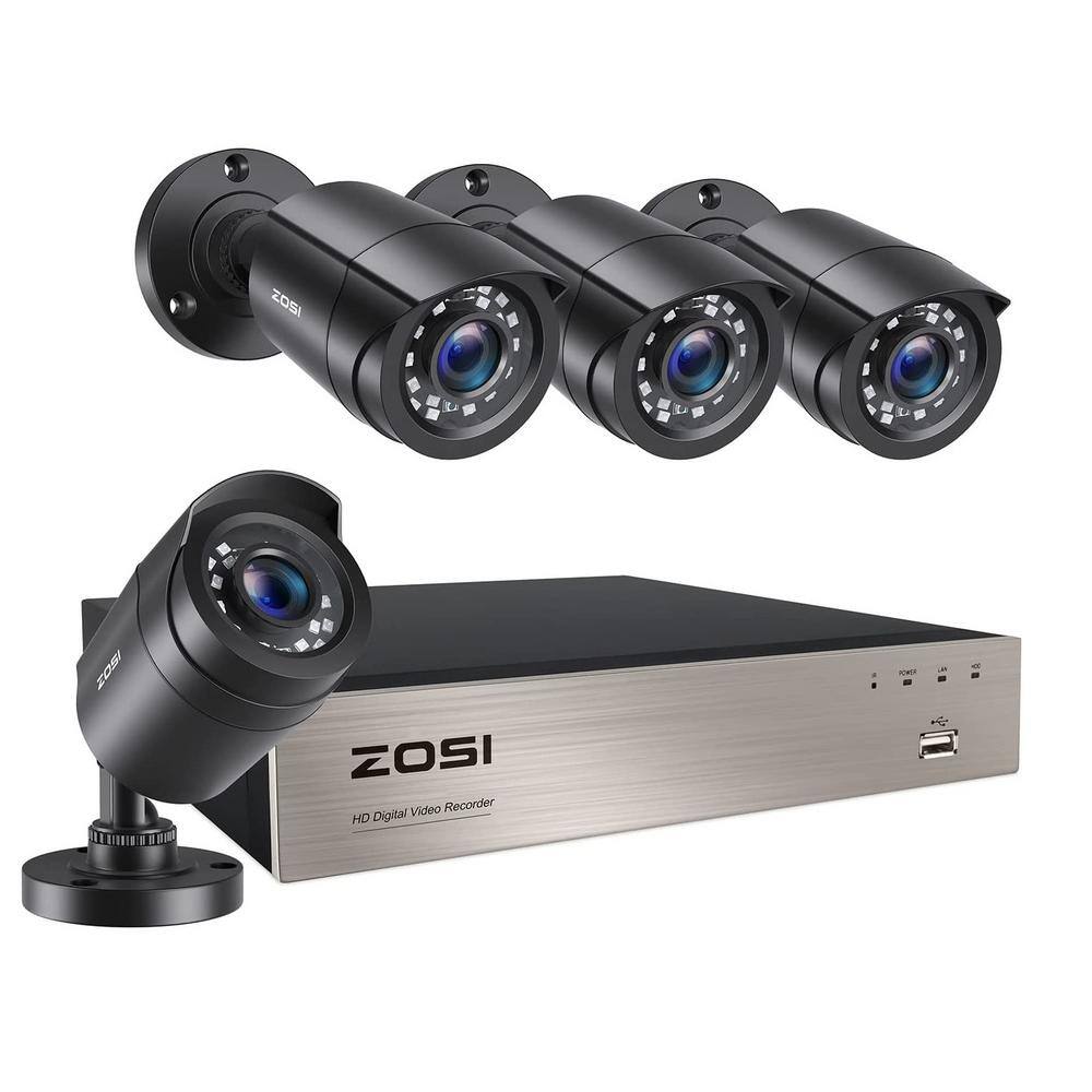8-Channel 2MP H.265+ DVR Surveillance System with 4 Wired 1080P Outdoor Bullet Cameras price history on PriceWatchPro