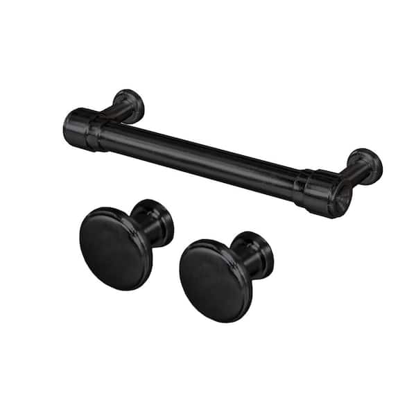 Windlowe 24 in. W, 37 in. W Vanity and Linen Cabinet Hardware Set in Matte Black 1-Piece