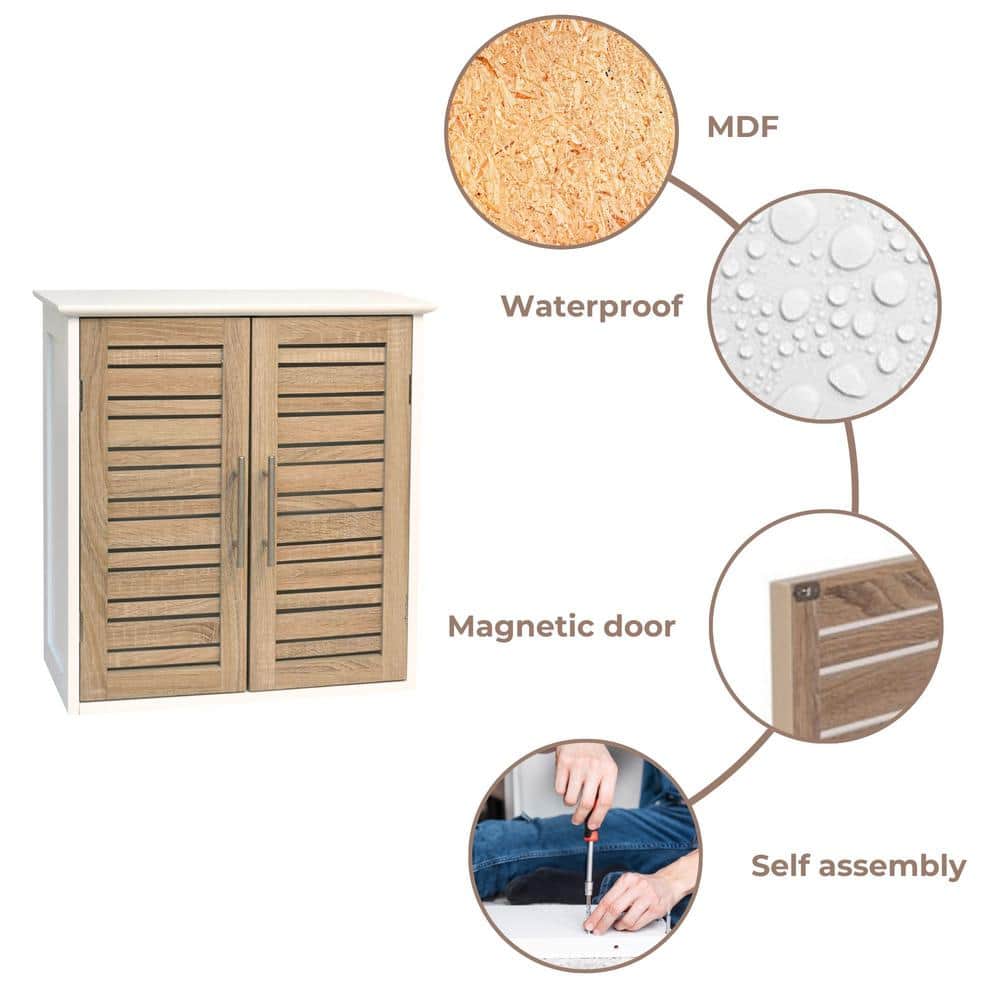 Stockholm Oak-Colored Wall Mounted Bathroom Cabinet