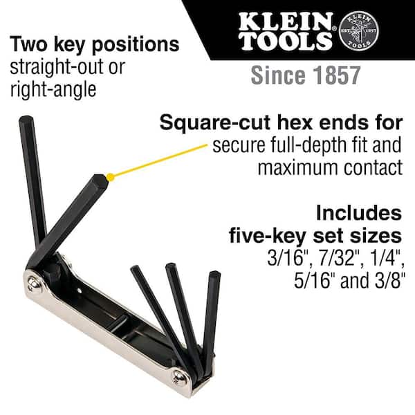5-Piece Folding Hex Key Set