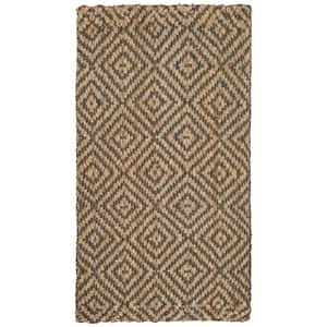 Natural Fiber Beige/Gray Doormat 2 ft. x 3 ft. Geometric Area Rug