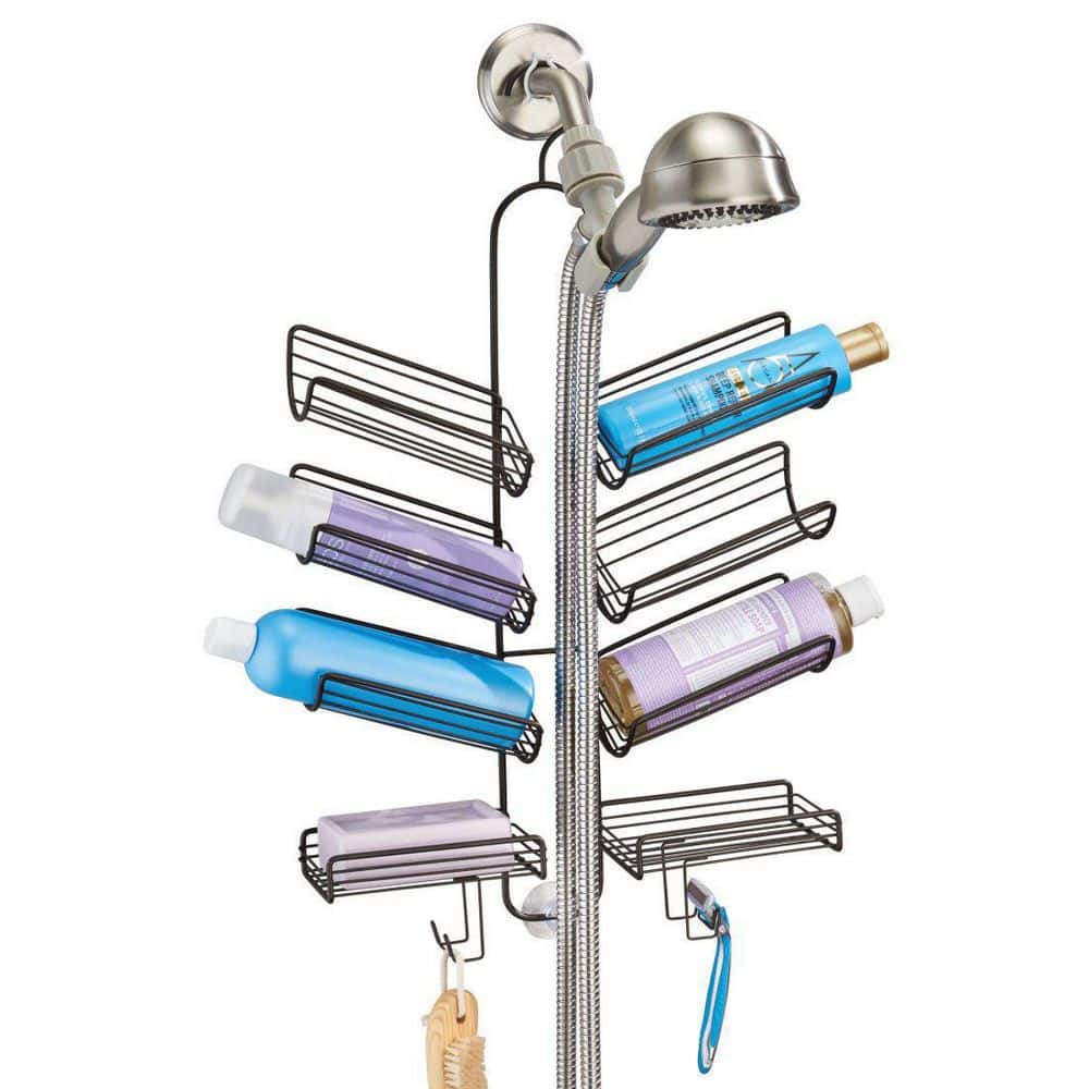 Bronze Metal Hanging Shower Caddy with Suction Mount