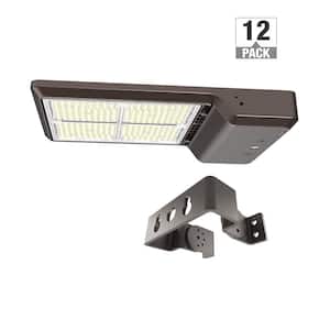 1000-Watt Equivalent Integrated LED Bronze Area Light with Trunnion Mount Kit TYPE 5 Adjustable Lumens and CCT (12-Pack)