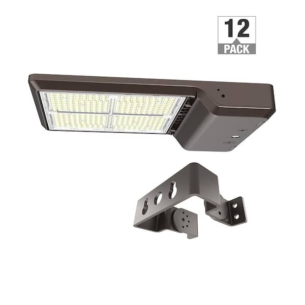 ETI LIGHTING 1000-Watt Equivalent Integrated LED Bronze Area Light with Trunnion Mount Kit TYPE 5 Adjustable Lumens and CCT (12-Pack)