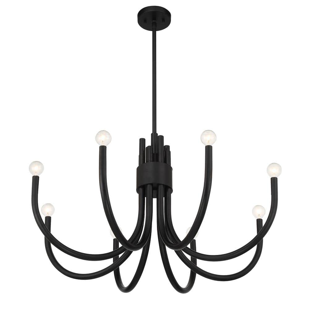 Sorrento Matte Black 8-Light Adjustable Chandelier