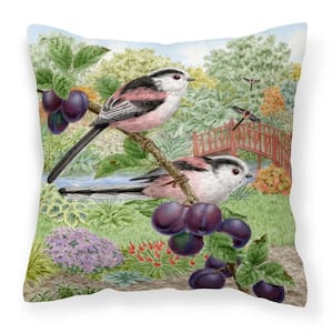 14 in. x 14 in. Multi-Color Outdoor Lumbar Throw Pillow Long Tailed Tits by Sarah Adams Canvas Decorative Pillow