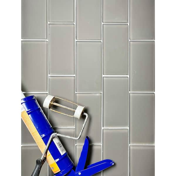 Abolos Metro 80-Pack Celery Green/Glossy 3-in x 6-in Glossy Glass Subway Wall Tile