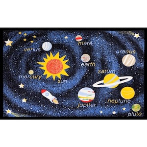 Fun Time Outer Space Navy 4 ft. x 6 ft. Area Rug