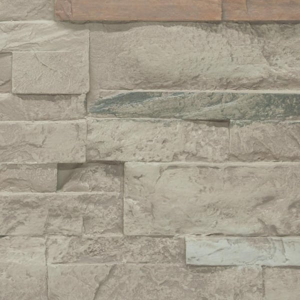 Urestone Stacked Stone 11 in. x 11 in. Desert Oasis Faux Stone Siding Sample