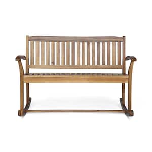 Acacia Wood Outdoor Rocking Chair in Natural