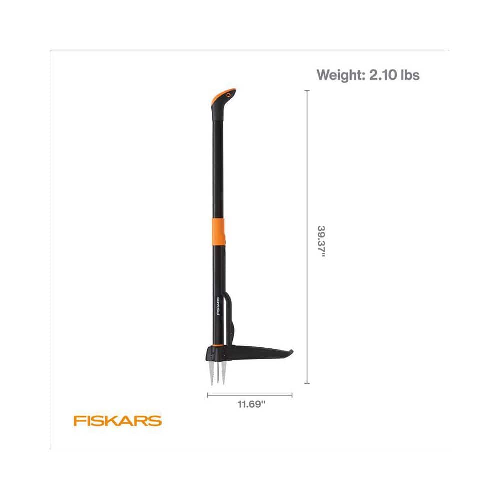 Fiskars 12" 4 Claw Stand Up Stainless Steel Hand Weeder