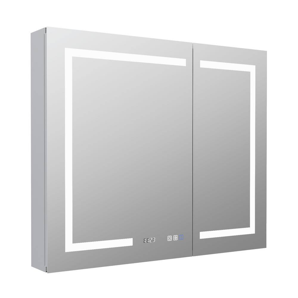 Nns 36 in. W x 30 in. H Rectangular Silver Aluminum Recessed/Surface Mount 