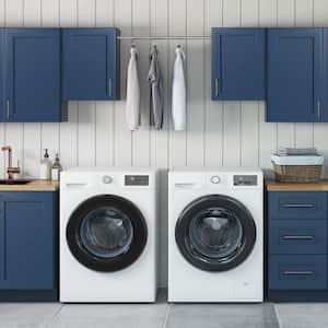 Richmond Valencia Blue 23 in. H x 58 in. W x 12 in. D Plywood Laundry Room Wall Cabinet and Pole ext 76 in. w/ 2 Shelves