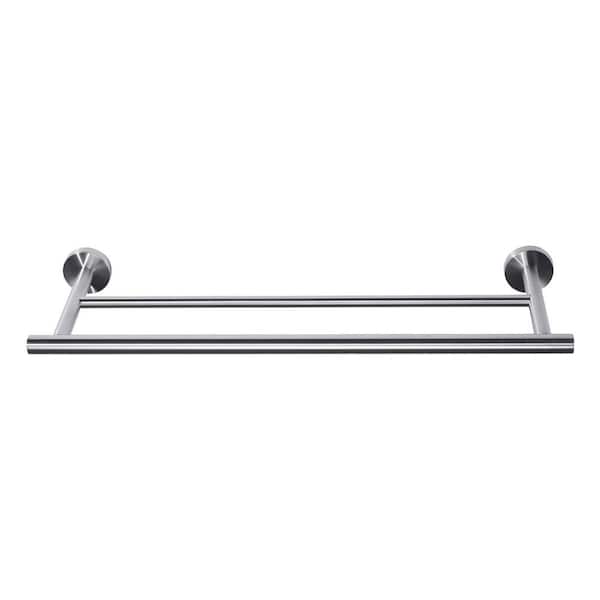 Round 20 in. Wall Mounted Towel Bar in Brushed Nickel