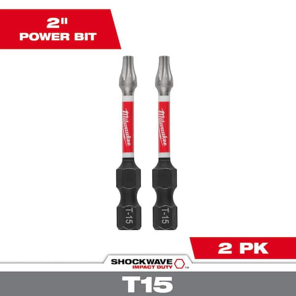 SHOCKWAVE Impact Duty 2 in. T15 Torx Alloy Steel Screw Driver Bit (2-Pack)