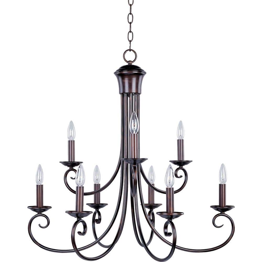 Oil Rubbed Bronze 9-Light Candle Chandelier