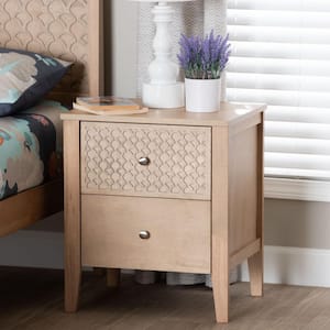 Lara Oak Brown 2-Drawer Nightstand