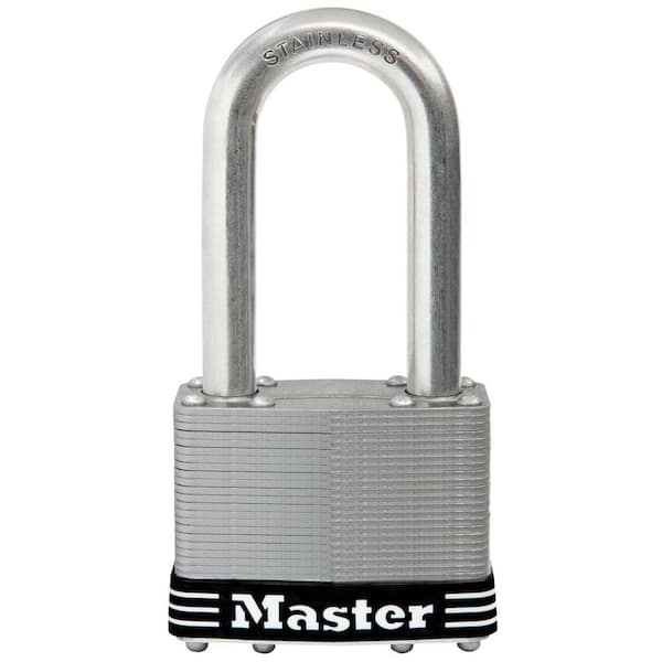 Master Lock Stainless Steel Outdoor Padlock with Key, 2 in. Wide, 2-1/2 in. Shackle
