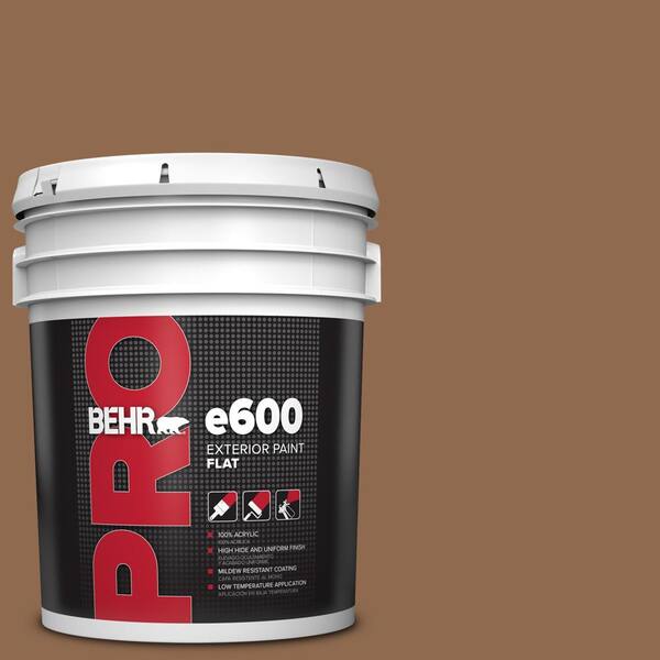 BEHR PRO 5 gal. #PPU4-01 Caramel Swirl Flat Exterior Paint