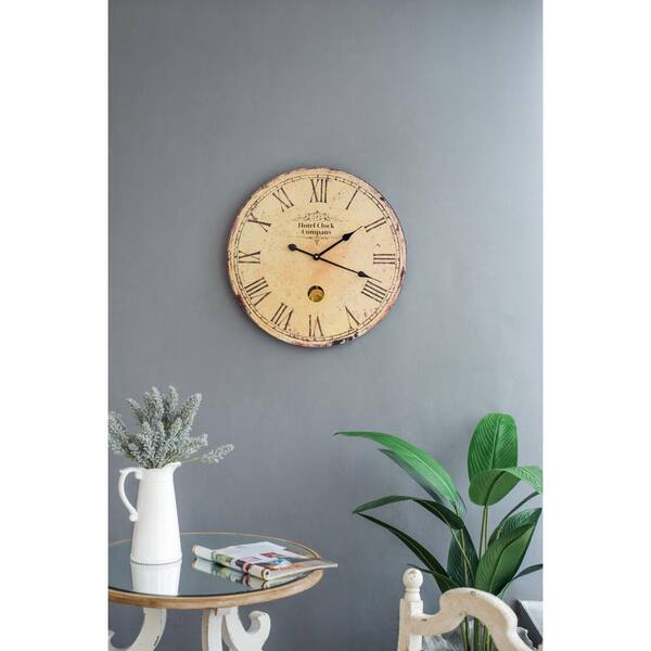 Vsmile 23.2 in. Round Vintage Big Wall Clock, Roman Numerals Clock