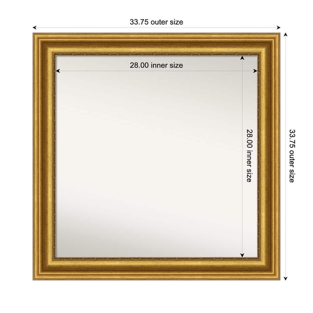 Parlor Gold 33.75 in. x 33.75 in. Custom Non-Beveled Recycled Polystyrene FramedBathroom Vanity Wall Mirror price history on PriceWatchPro