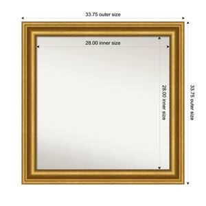 Parlor Gold 33.75 in. x 33.75 in. Custom Non-Beveled Recycled Polystyrene FramedBathroom Vanity Wall Mirror