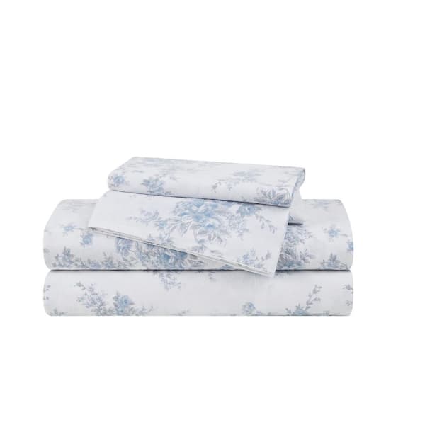 THE FARMHOUSE BY RACHEL ASHWELL British Rose Queen 4-Piece Cotton Sheet Set