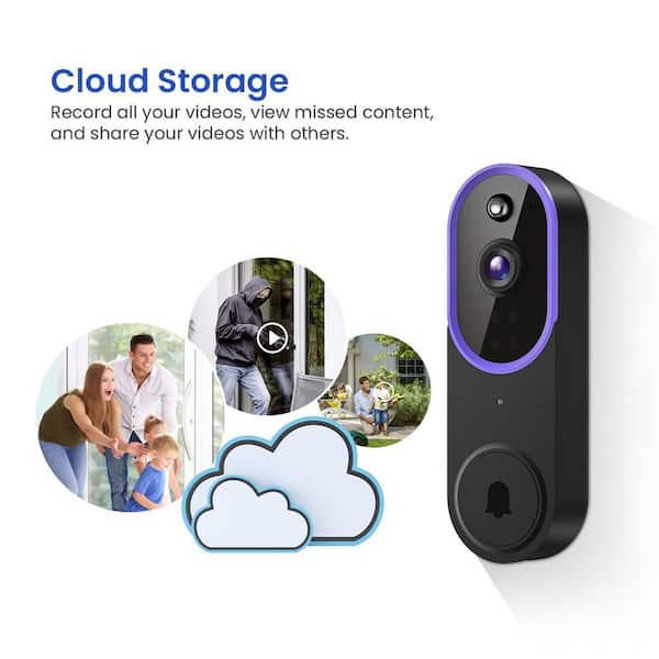 Doorbell Camera Wireless, WiFi Video Doorbell With Chime, 2 Way Audio, AI Smart Human Detection, Night Vision, Cloud Storage, Real Time Alert For Home