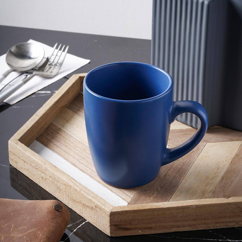 Blue Ceramic 32-Piece Round Dinnerware Set for 8