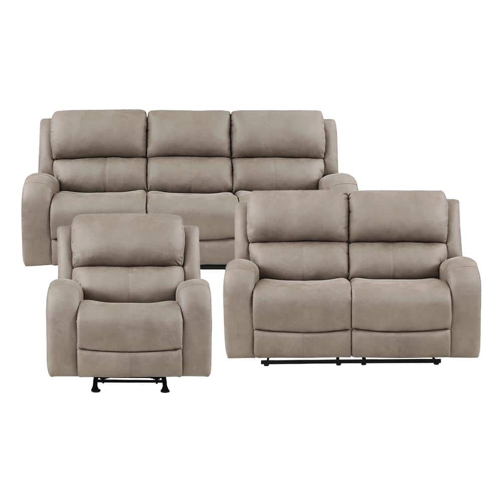 Venture 84.5 in. W Slope Arm Microfiber Rectangle 3-Piece Manual Reclining 
