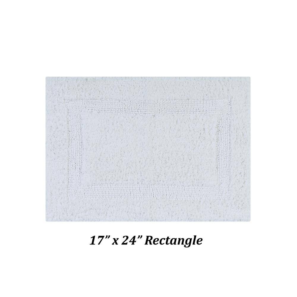 Lux White 100% Cotton Tufted Reversible Bath Rug Set