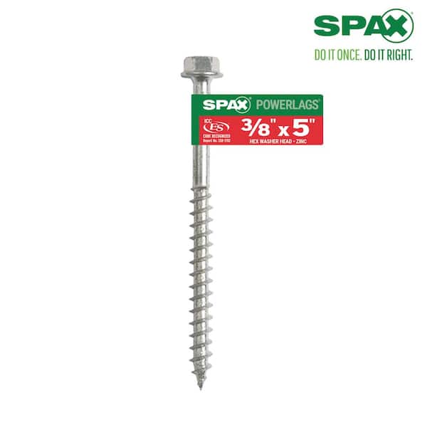 SPAX 3/8 in. x 5 in. Powerlag Hex Drive Washer Head Zinc Coated Lag Screw