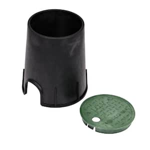 6 in. Round Valve Box and Cover, Black Box, Green ICV Cover