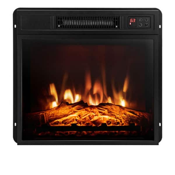 Clihome 18 in. 1400-Watt Ventless Electric Fireplace Inserted with Adjustable LED Flame