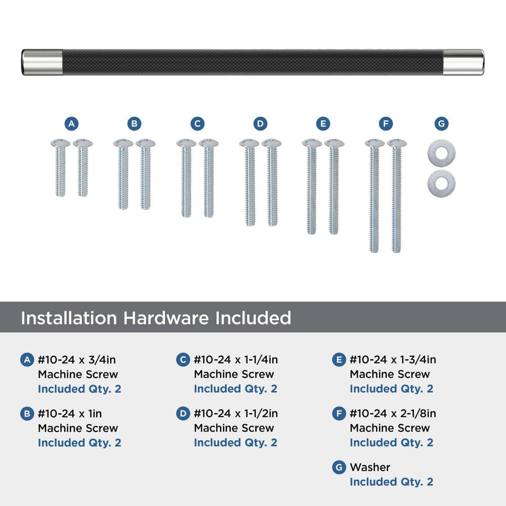 Polished Nickel and Black Bronze 13" Appliance Pull with Mounting Hardware