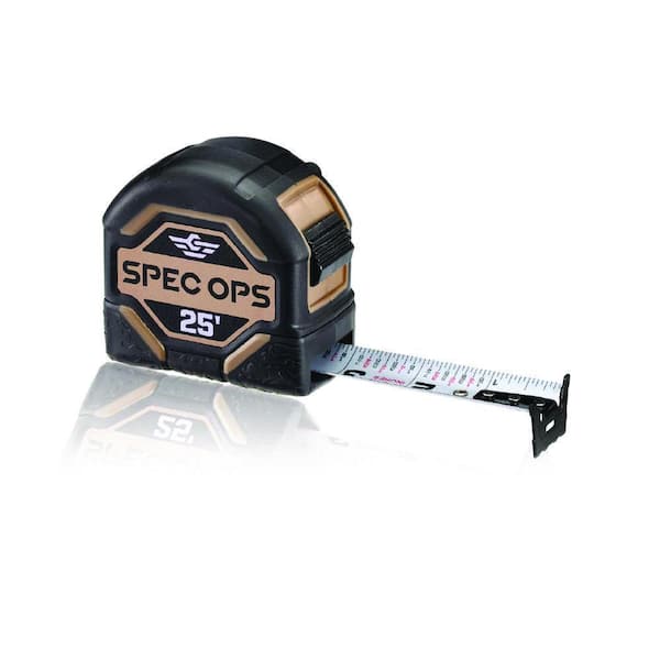 25 ft. Tape Measure, 1 in. W Double-Sided Printed Blade, Military-Grade Composite Case, Mil-X Coated Blade
