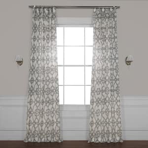 SeaGlass Grey Printed Sheer Curtain - 50 in. W x 108 in. L