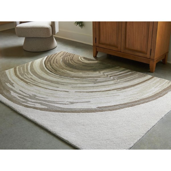 Rizwana 5 ft. x 7 ft. Beige/Gray Abstract Area Rug
