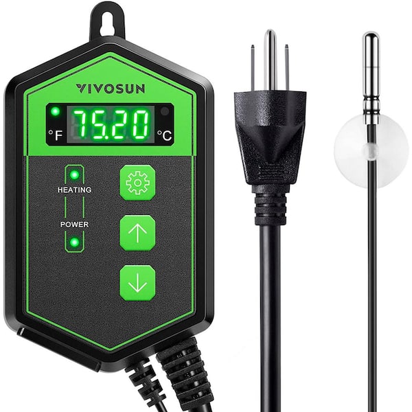 VIVOSUN 40°F To 108°F Digital Heat Mat Thermostat Temperature Controller for Seedlings