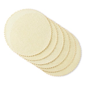 Woven Lindos 15" Round Beige Water Resistant Placemats (Set of 6)