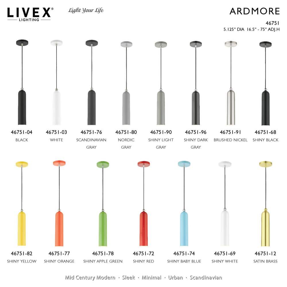 Ardmore Contemporary Black Brass LED Drum Pendant Light