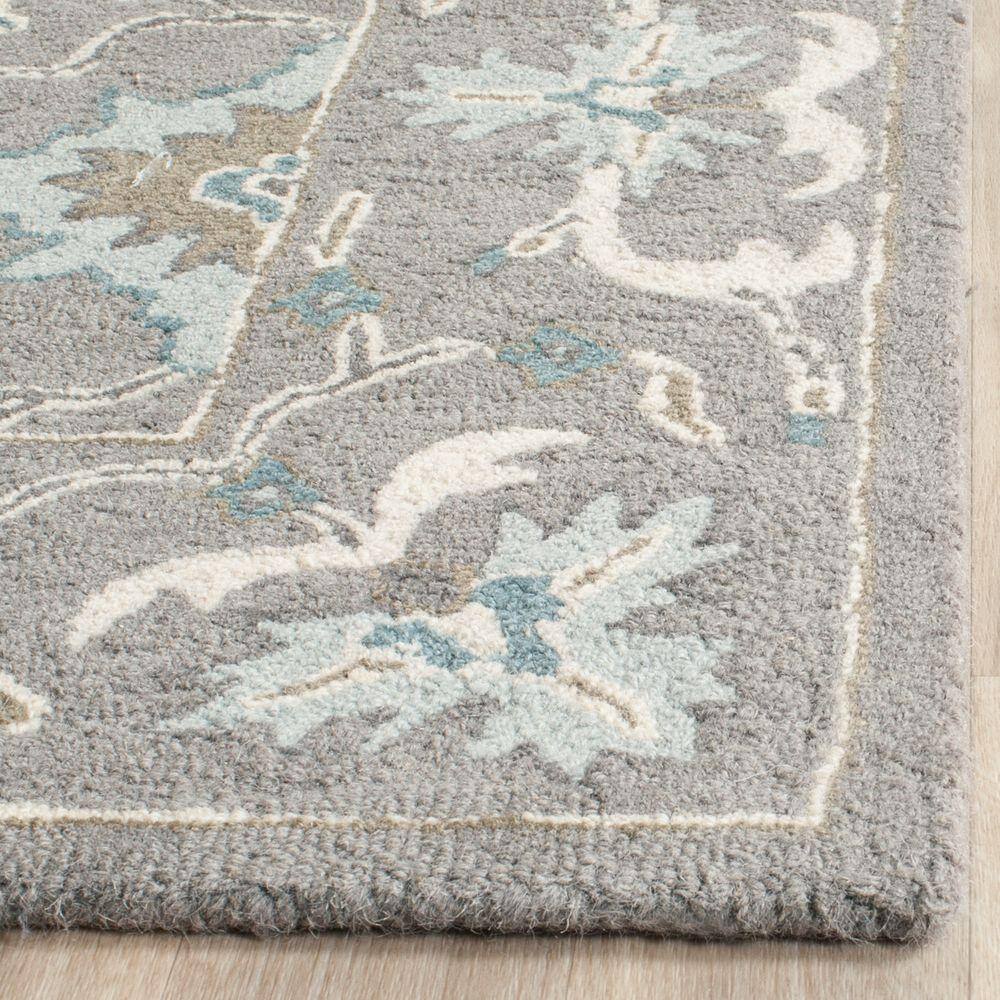 Gray Handmade Wool 4' x 6' Tufted Area Rug