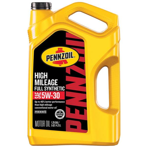 Pennzoil Full Synthetic High Mileage Motor Oil SAE 5W-30 Motor Oil 5 qt ...