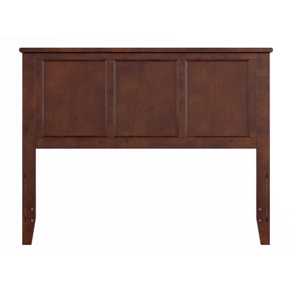 Full Walnut Wood Panel Headboard with USB Charging Station