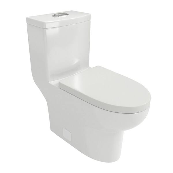 RAINLEX 12 in. Rough-In 1-Piece 1.6/1.1 GPF Dual Flush Elongated Toilet in White Seat Included