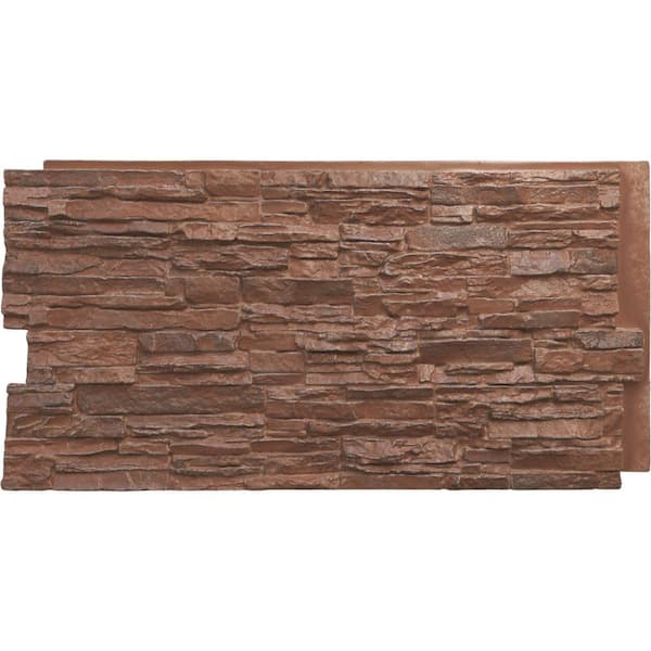 Ekena Millwork Canyon Ridge 45 3/4 in. x 1 1/4 in. York Town Stacked Stone, StoneWall Faux Stone Siding Panel