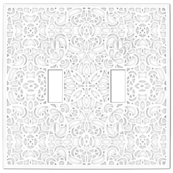 AMERELLE Momfort 2 Gang Toggle Metal Wall Plate - White 73TTW - The ...
