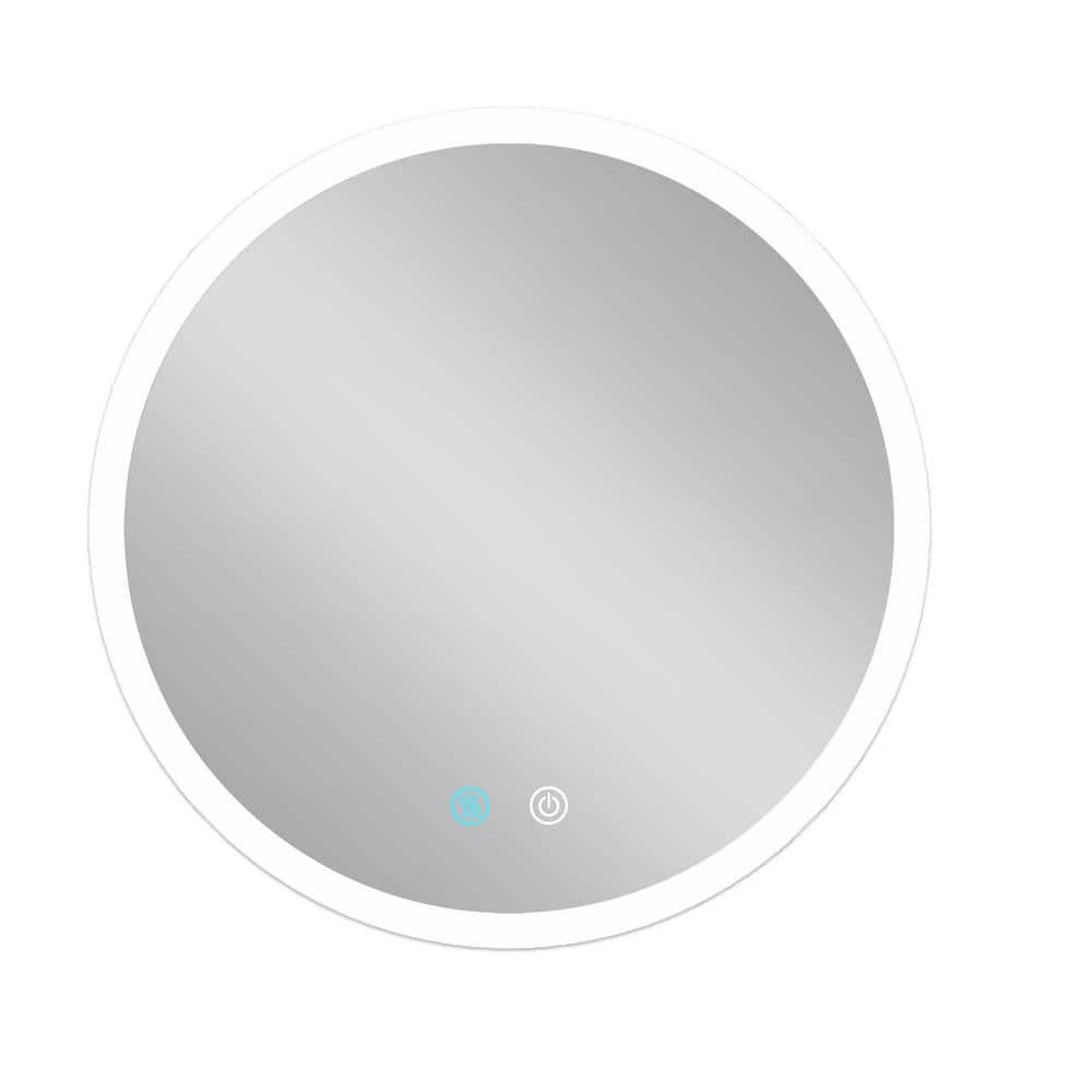 23.6 in. W x 23.6 in. H Round Aluminum Frameless LED Wall Mounted Bathroom Vanity Mirror in Natural price history on PriceWatchPro